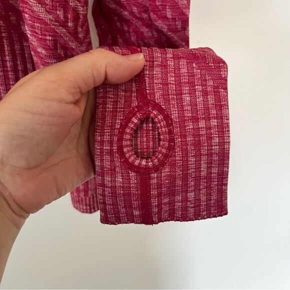 Lululemon Rest Less Heathered Berry Rumble Textured Slim Fit Long Sleeve Shirt - Picture 10 of 10